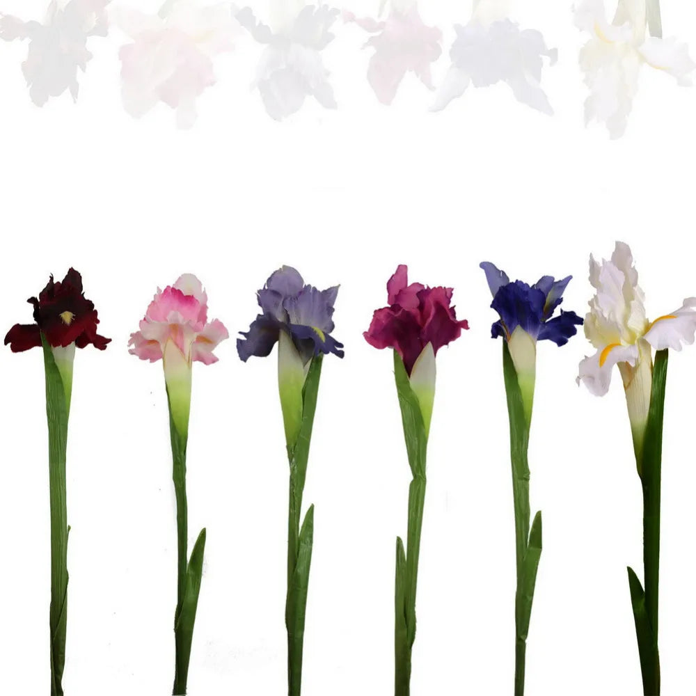 3Pcs Iris Artificial Fake Silk Flowers Branch