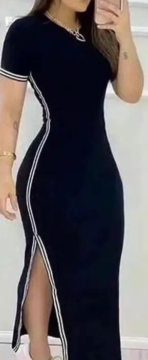 Womens Dresses O-Neck Short Sleeve