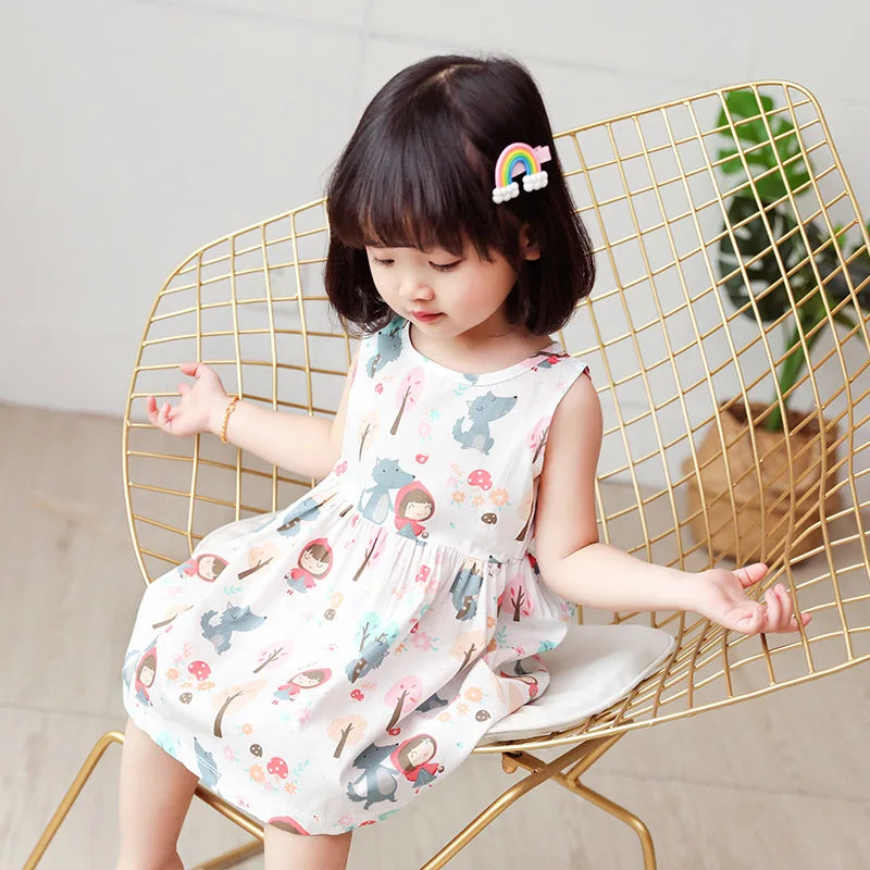 Girl Dress Cotton Summer Kids Clothes Girls Children Flower Dresses