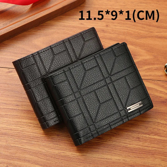 Men'S Short Leather Wallet Multi Card