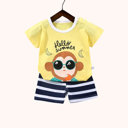 2PCS Children's Sets Boys Girl T-shirt Shorts