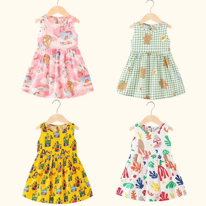 Girl Dress Cotton Summer Kids Clothes Girls Children Flower Dresses