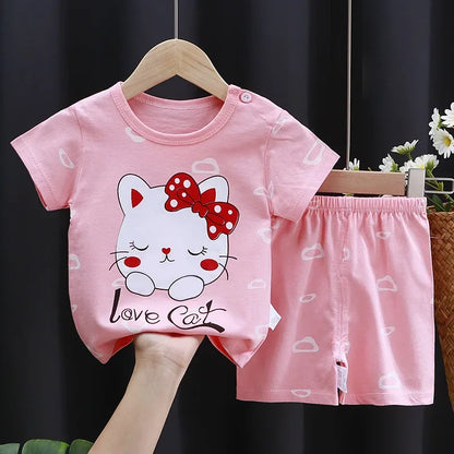 Disney Summer Baby Girl Clothes Set Cartoon Minnie