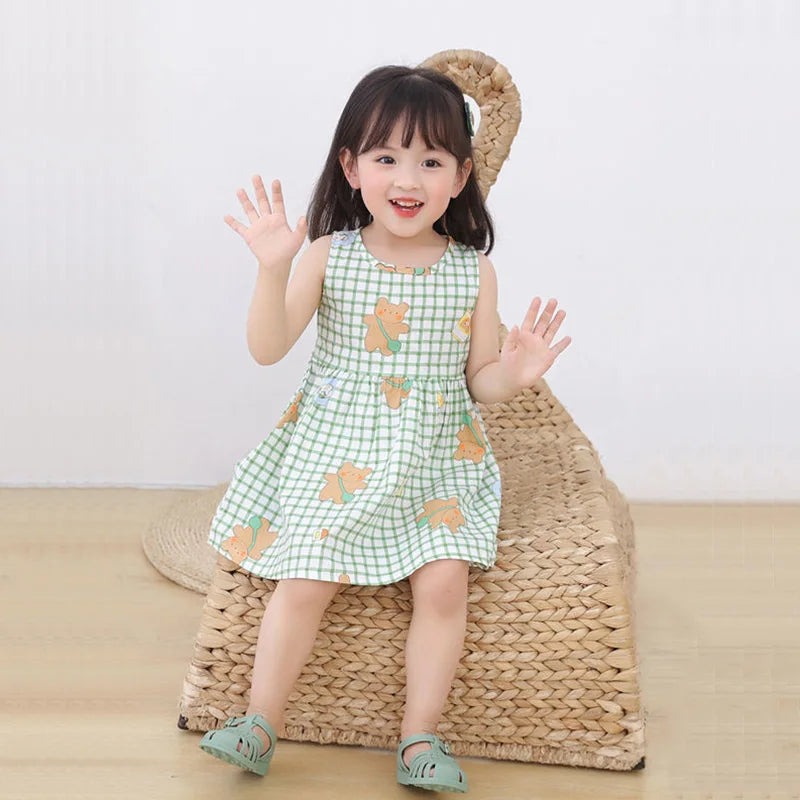 Girl Dress Cotton Summer Kids Clothes Girls Children Flower Dresses