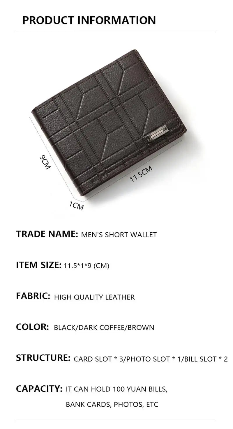 Men'S Short Leather Wallet Multi Card