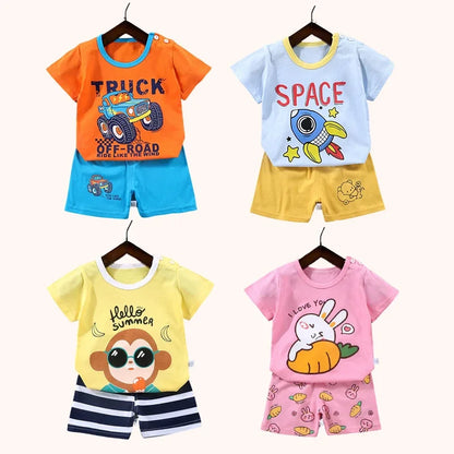 2PCS Children's Sets Boys Girl T-shirt Shorts