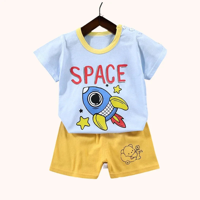 2PCS Children's Sets Boys Girl T-shirt Shorts